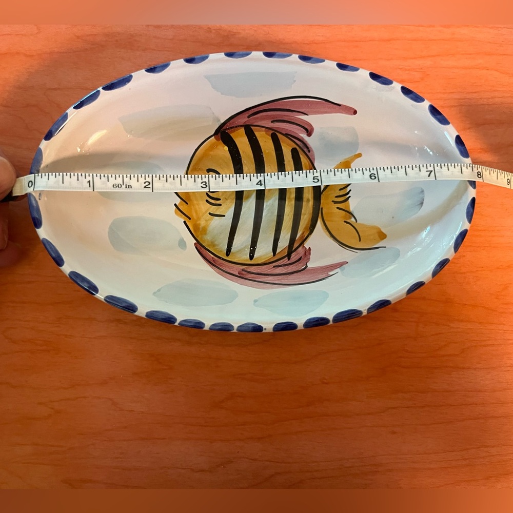 Small Vietri Italian Fish Oval Hand Painted Plate Platter - Picture 4 of 5
